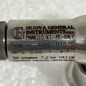 Nuova General Instrument A002-D10/C Stainless Steel Safety Valve NPS 1”x1” - Image 2
