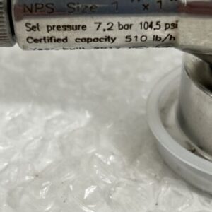 Nuova General Instrument A002-D10/C Stainless Steel Safety Valve NPS 1”x1” - Image 3