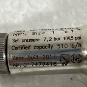 Nuova General Instrument A002-D10/C Stainless Steel Safety Valve NPS 1”x1” - Image 4