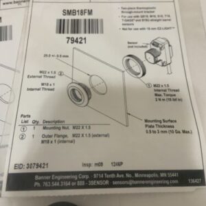 *NEW* BANNER ENGINEERING SMB18FM *Warranty* (Lot Of 2) - Image 2