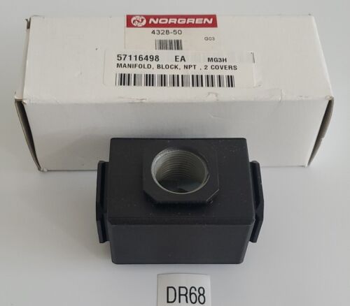 *NEW IN BOX* Norgren 4328-50 2 Covers Manifold Block + Warranty! Main Image