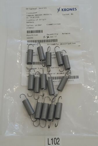 *NEW* BAG OF 15 KRONES 1-003-56-007-0 TENSION SPRINGS 1003560070 + WARRANTY! Main Image