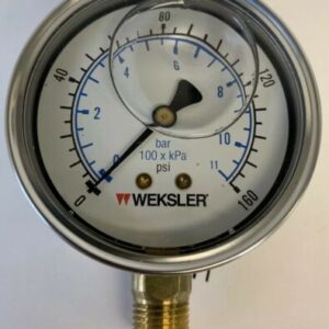 Weksler Liquid Filled Stainless Gauge BY12YPG4LW 2.5” 0-160psi (Lot Of 3) - Image 1