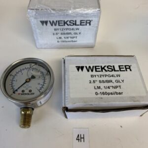 Weksler Liquid Filled Stainless Gauge BY12YPG4LW 2.5” 0-160psi (Lot Of 3) - Image 6