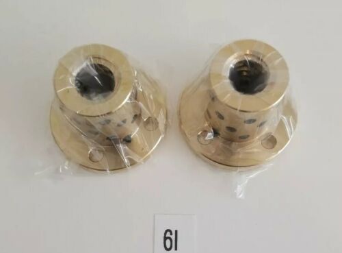 *NEW* LOT OF 2 Misumi MTSMR20 BRASS FLANGED OIL FREE LEAD SCREW NUTS + WARRANTY! Main Image