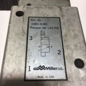 Miller Fluid Power 3381-S-NO Pneumatic Control Valve 30-150 Psi Warranty! - Image 2