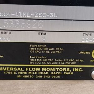 *NEW* Universal Flow Monitors SN-ASB7GM-4-315V.884-A1NL-ZSC-3D Monitor +Warranty - Image 3