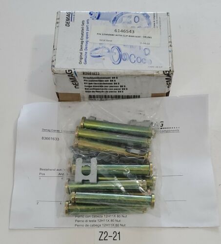 *NEW* BOX OF 10 OEM Demag 83661633 Pin 12MMx80 w/ Clip DK5 SXN08 + Warranty! Main Image