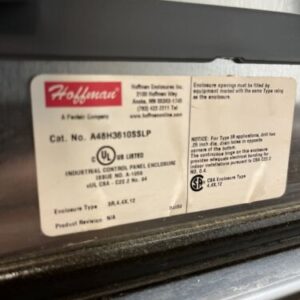 Hoffman Stainless Steel Electrical Enclosure a48h3610SSLP w/ Legs back panel - Image 8
