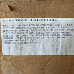 CASHCO 1/2” DA1 SSI/CI/PG 10-35PSIG IN/OUT- 125PSIG D14-7PG7-1B10N0001 FASTSHIP! - Image 13
