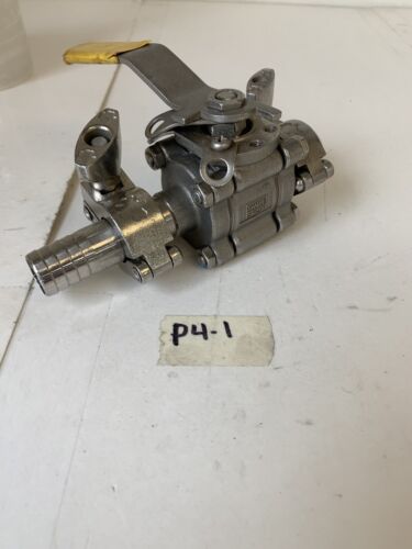 Sharpe CF3M 097J6 1/2" Body 6 Trim 6 CWP 1000 Seat T Ball Valve w/ Lock Out Main Image