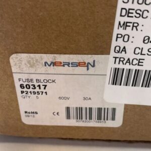 *NEW* (5) Mersen Fuse Blocks 60317 HK 600V 30A Use Class H/K 60/75°C Wire - Image 2