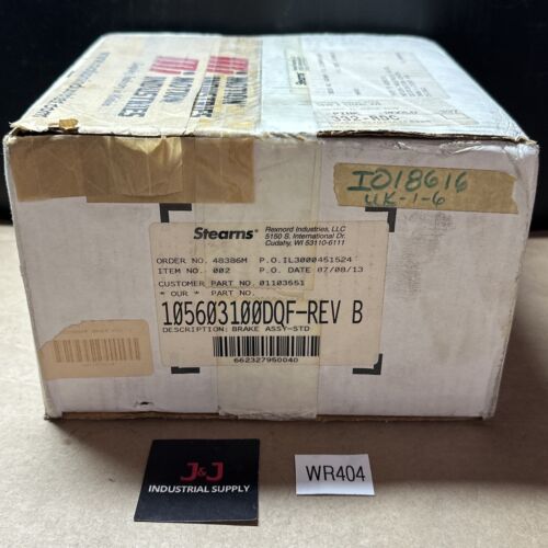 NEW IN BOX- Rexnord Stearns 105603200DQF Rev B Standard Brake Assembly WARRANTY! Main Image