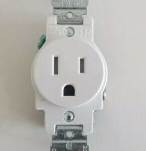 *NEW* 3 Leviton Lt Almond TAMPER RESISTANT Single Outlet Receptacle 15A T5015-TS - Image 3