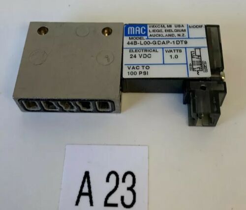 MAC 44B-L00-GDAP-1DT9 Solenoid Valve 24Vdc Pre-Owned Fast Shipping! Main Image
