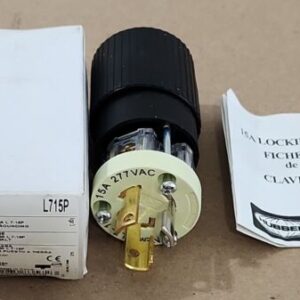 *LOT OF 5* Hubbell L715P Locking Plug 15A 277Vac 2Pole 3Wire Ground Twist Lock - Image 3