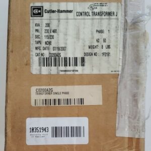 *NEW* Cutler-Hammer C0200A2G MTA Tranformer .200KVA 230/460 1F2191 + Warranty! - Image 2