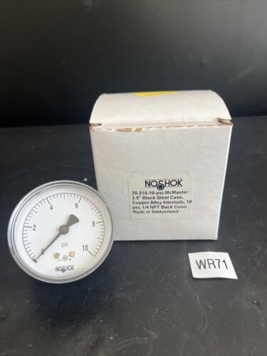 NEW IN BOX McMaster NOSHOK 25-210-10-INH2O 1/4” NPT Back Connector 2.5 Diaphragm Main Image