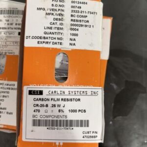 CSI CR-25-B Carbon Film 1/4 Watt Resistors 5 Boxes W/ 1000 Pcs. In Each - Image 7