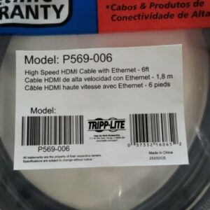 *NEW* LOT OF 6 Tripp Lite P569-006 High-Speed HDMI Cable with Ethernet (6ft) - Image 3