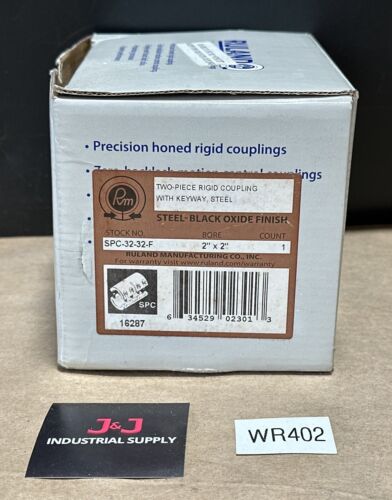 NEW IN BOX- Ruland Mfg. Rigid Coupling W/ Keyway 2”x2” SPC-32-32-F 2-Piece Black Main Image
