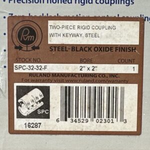 NEW IN BOX- Ruland Mfg. Rigid Coupling W/ Keyway 2”x2” SPC-32-32-F 2-Piece Black - Image 2