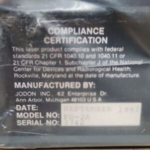 *NEW SEALED BAG* JODON PS-2A Laser Power Supply 117Vac 3742 & Cord + Warranty! - Image 5