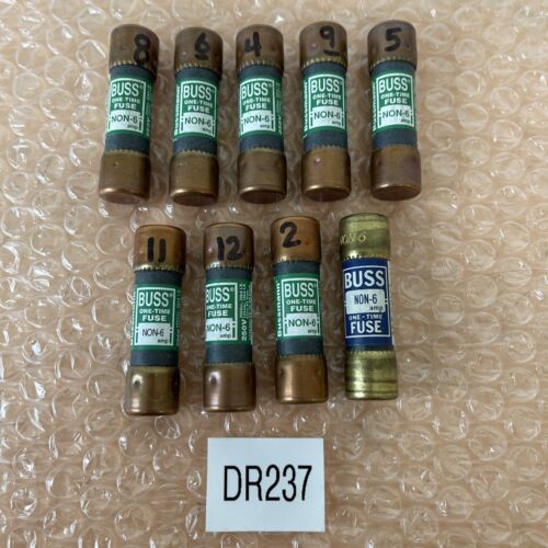 (9) NEW- Cooper Bussman NON-6 6A One-Time Fuses || Fast Shipped 🇺🇸 Warranty! Main Image