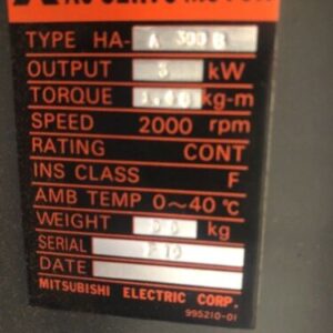 New MITSHUBISHI SERVOMOTOR HA-A300B 3KW 2000rpm Warranty Fast Shipping - Image 2