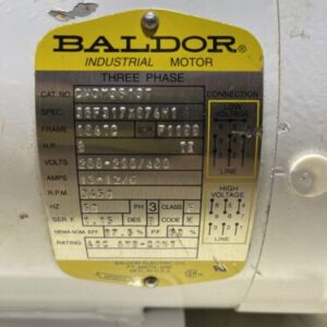 Baldor CWDM3613T Washdown Motor 5HP 3450RPM 208-230/460V 184T Frame *Warranty* - Image 4
