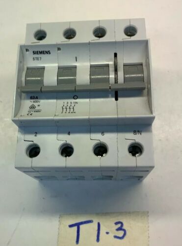 SIEMENS 5TE7 63 AMP CIRCUIT BREAKER 400 VOLTS + WARRANTY & FAST SHIPPING! Main Image