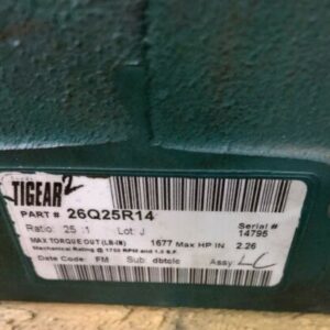 Dodge Tigear-2 25:1 Gear Speed Reducer 26Q25R14 2.26 Hp Max In Warranty - Image 5