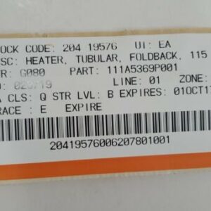 *NEW* Vulcan 111A5369P001 Tubular Feedback Heater 11"x2"x2" 115V 600W + Warranty - Image 10