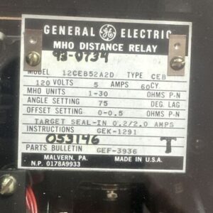 General Electric MHO Distance Relay 12CEB52A2D 120V 5A 60CY || FASTSHIP+WARRANTY - Image 4