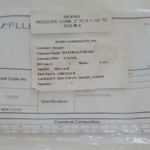 *NEW* LOT OF 4 Fluid Line Technology Cone Reducer 316L SS 2" x 1-1/2" + Warranty - Image 7