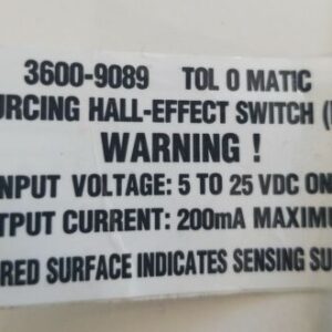 *PREOWNED* Tol O Matic 3600-9089 Sourcing Hall Effect Switch (PNP) 5-25VDC 200mA - Image 2
