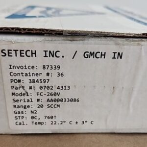 *BRAND NEW* Millipore FC-260V Tylan 260 Series Mass Flow Controller + Warranty! - Image 8