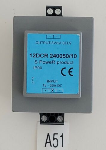 DC/DC Converter 12DCR 240050/10 S PoweR Product Out: 5V 1A In: 18-36Vdc Warranty Main Image