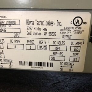 Alpha Technologies 1S02402511100000 Battery Charger 500 Amp/Hrs 1/Phase - Image 7