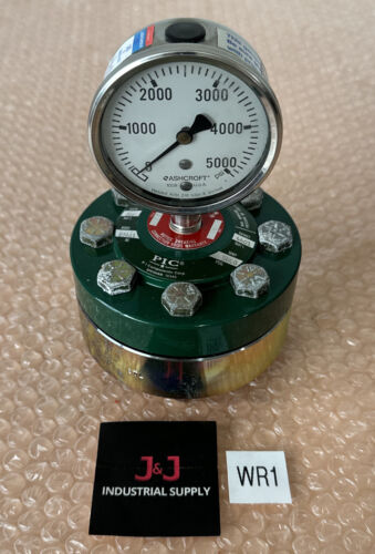 NEW- PI Components PIC W24A1 Diaphragm Pressure Seal W/Ashcroft 5000psi Gauge Main Image