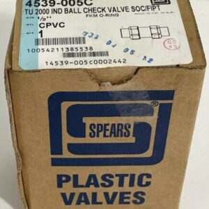 BRAND NEW- Spears4539-005C 1/2" NPT CPVC Sch. 80 TU IND 2000 Ball Check Valve - Image 7