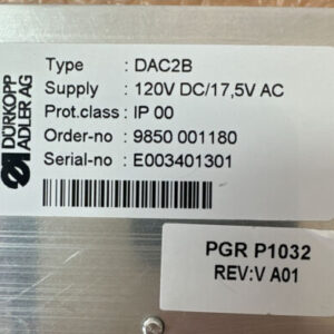 PREOWNED- Durkopp Adler DAC2B 120VDC/17.5VAC PGR P1032 Rev V A01 || FAST SHIPPED - Image 2