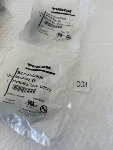 Turck BS8151-0/PG9 M12 Connector Male New In Sealed Package Fast Shipping! Main Image