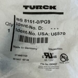 Turck BS8151-0/PG9 M12 Connector Male New In Sealed Package Fast Shipping! - Image 2