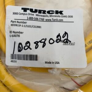 New Turck Cable HDDB15F-2.5 S101/CS13981 Warranty Fast Shipping - Image 3