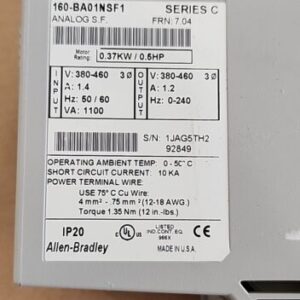 *PREOWNED* Allen-Bradley 160-BA01NSF1 /C Speed Drive 0.37kW .5Hp 380V + Warranty - Image 8