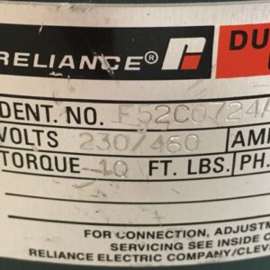*Pre-Owned* Reliance Duty Master Unibrake F52CO724A 230/460 HZ 60 + *Warranty* - Image 3