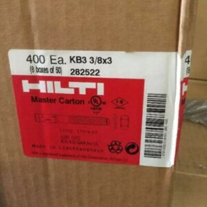 New Box Of 400 Hilti Anchor Bolt KB 3 3/8" x 3 282522 Long Thread ESR-1385 - Image 2