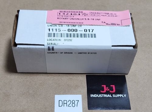 *NEW FACTORY SEALED* Deublin 1115-000-017 Rotary Union 5/8-18 UNF LH + Warranty! Main Image