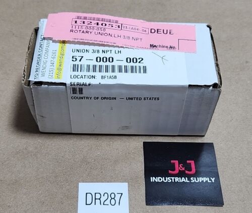 *NEW FACTORY SEALED* Deublin 57-000-002 3/8" NPT LH Rotary Union + Warranty! Main Image